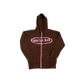 Brown & Pink normal-zip hoodie (Unchecked Collection)