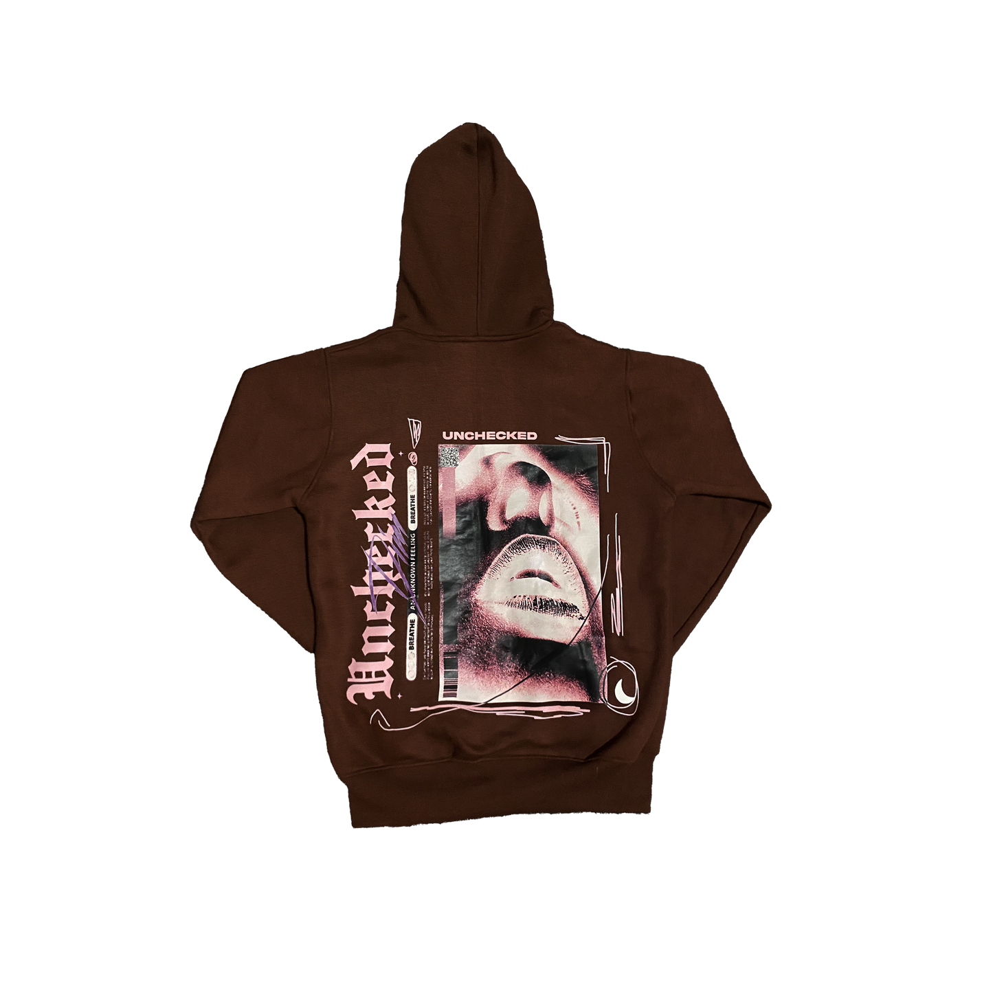 Brown & Pink normal-zip hoodie (Unchecked Collection)